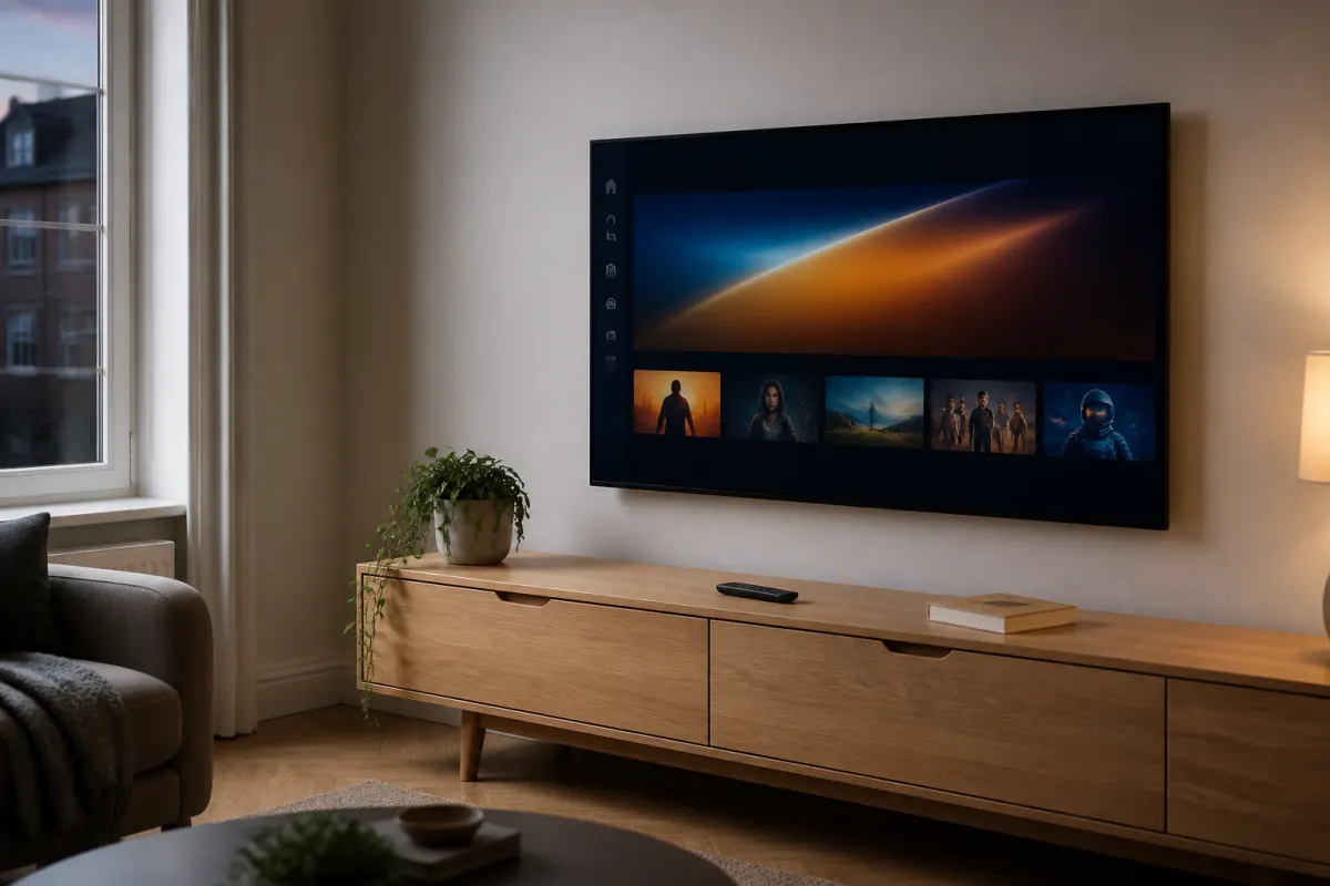 Living room TV ready for Instant IPTV setup